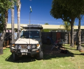 Crammed in between the caravans at Lakes Entrance