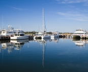 Mirror-like water in the morning at Lakes Entrance