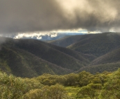 View of the Victorian Alps from the road to Mount Hotham
