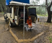 Camping in the rain near Milawa