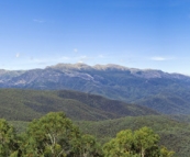 View of the mountains looking up toward Mount Kosciuszko