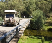 Crossing the Swampy Plains River at Geehi Flats