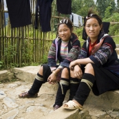 The H'Mong girls who tagged along with us for our hike down to Cat Cat Village