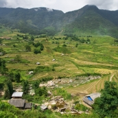 Looking across the valley to Mi's village (I can't remember its name...)