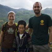 Lisa, Mi (our guide) and Sam after approximately 12 kilometers of walking