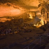 Lisa in Hang Thien Cung cave in one of the islands of Halong Bay