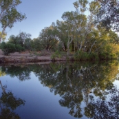 Afternoon reflections from our campsite on the Pentecost River