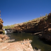The waterfall and plunge pool at Bell Gorge