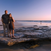 Sam and Lisa on Cable Beach at sunset