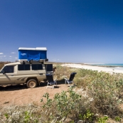 Our camp spot atop the dunes at Quondong Point