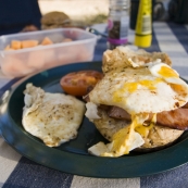 A hearty breakfast for a day of hiking