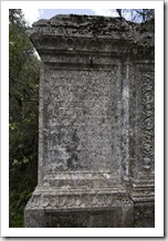 Ancient writing on blocks lining Termessos' colonnaded street