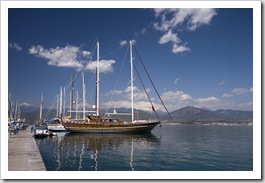 The harbor and Turkish yachts in Fethiye