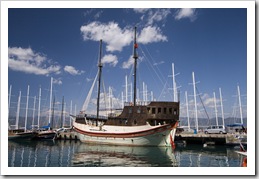 The harbor and Turkish yachts in Fethiye