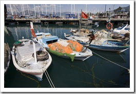 The harbor and Turkish yachts in Fethiye