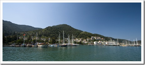 The harbor and Turkish yachts in Fethiye