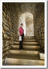 Lisa in the entrance to Ephesus' odeum