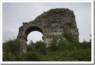 The entrance to Ephesus' stadium (we could only view it from the road because the ruins were closed)