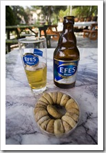 An afternoon beer with some dried figs in the Selcuk museum park