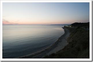 Anzac Cove in the setting sun