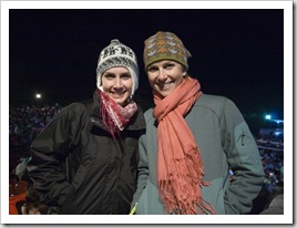 Sally and Lisa in the grandstands at Anzac Cove