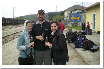 A few beers at the Turkey/Greece border waiting for the train to Thessaloniki