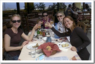 The girls having afternoon drinks