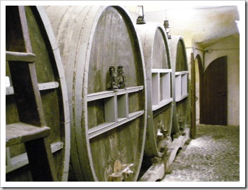 Large wine vats still being used to store Vinsanto