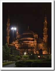 The Blue Mosque at night