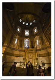 Mihrab and one of the end domes in Aya Sofya