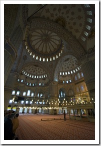 The interior of the Blue Mosque