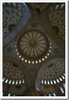 The interior of the Blue Mosque