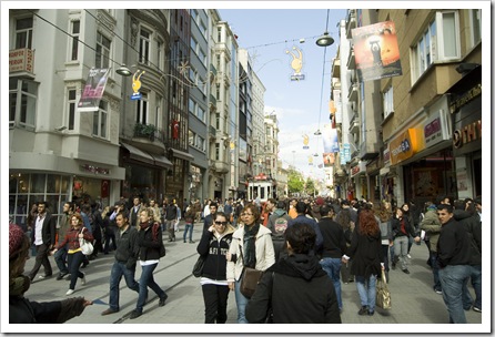 The bustling Istiklal Caddesi 