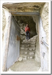 Lisa in the entrance to Moni Agios Triados