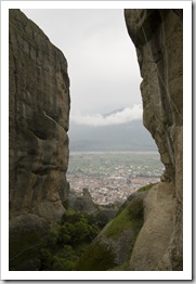 View of Kalambaka from Moni Agios Triados