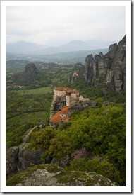 Moni Agias Varvaras Rousanou with Moni Agiou Nikolaou Anapafsa in the distance