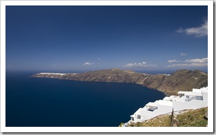 The northernmost tip of Santorini and the town of Oia