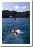 A near drowning of Squino off of Nea Kameni
