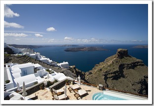 View looking south along Santorini from Tholos Resort