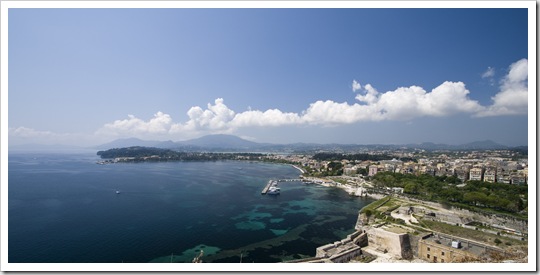 Looking south from Palaio Frourio (Venetian fortress) at Kerkyra Town