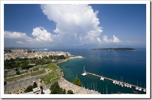 Looking north from Palaio Frourio (Venetian fortress) at Kerkyra Town