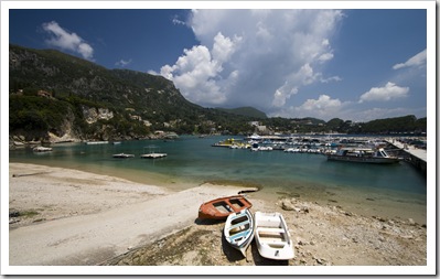 The harbor at Paleokastritsa on Kerkyra's west coast