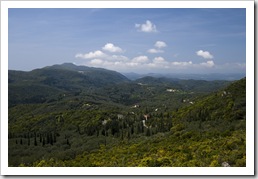 Looking north across Kerkyra on the drive up to Moni Pantokratora