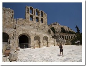 Lisa behind the Odeon of Herodes Atticus