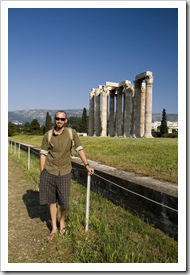 Sam in front of the Temple of Olympian Zeus