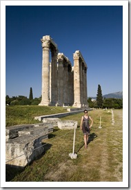 Lisa in front of the Temple of Olympian Zeus