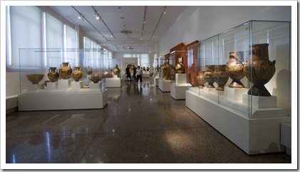 One of the many collections of amphora in the National Archaelogical Museum