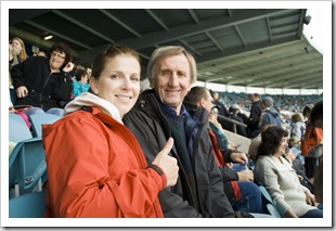 Lisa and John at the Port Power and Richmond Tigers AFL game