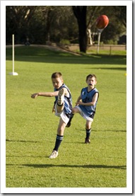 Jordan Opperman takes a kick