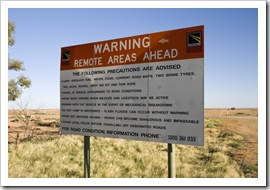 The beginning of the Oodnadatta Track